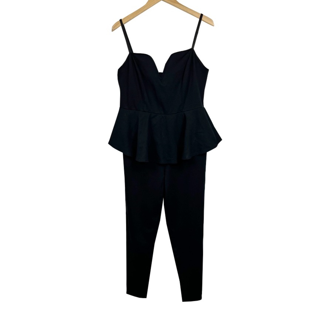 Charlotte Russe Plus Black Sleeveless Peplum Jumpsuit - Picture 4 of 5